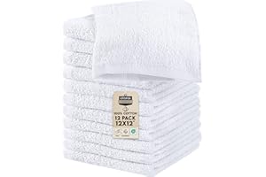 ‎UTOPIA TOWELS Utopia Towels Zestaw bawełnianych ściereczek do mycia, 100% bawełna typu ring spun, wysokiej jakości flanelowe ściereczki do twarzy, bardzo chłonne i miękkie w dotyku ręczniki do opuszków palców (12