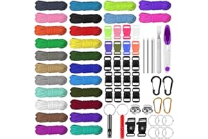LUPATDY Paracord 550 Corde paracorde 3mm paracorde Bracelet, Corde Multifonction Contient Boucle de Corde et Aiguilles à Coudre Convient pour la Fabrication de Cordon, Trousseau, Bracelet