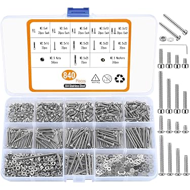 Set Bulloni E Dadi FandWay 900 Pezzi - M2, M2.5, M3 - Viti A Testa Bombata ISO 7380