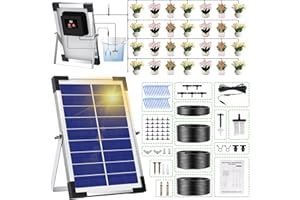 Onherm Solar Bewässerungssystem für Garten, 30M Schlauch für 1–30 Topfpflanzen, Automatisches Bewässerungssystem mit Timer für Garten, Balkon, Gewächshaus und Kübelpflanzen im Freien