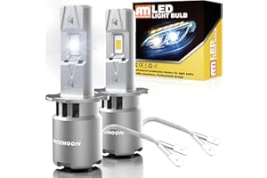 ANTEMOON Bombillas H3 LED para Coche, 90W 18000LM Lámpara Faros Delanteros Canbus 6000K Blanco con CSP Chips 12V 24V Sin Polaridad No Requiere Adaptador Kit de Conversión Halógena, 2 Piezas
