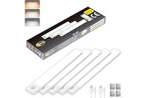 CLAR - Luce LED Sottopensile con Sensore di Movimento, Senza Fili e Ricaricabile, Luce Magnetica per Cucina e Armadio, 30 cm (Pack 5)