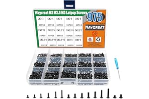 Waycreat 975pcs M2 M2.5 M3 Juego de tornillos para computadora portátil para SSD IBM HP Dell Lenovo Samsung Sony Toshiba Gateway Acer Disco duro SATA, (tamaño 15)