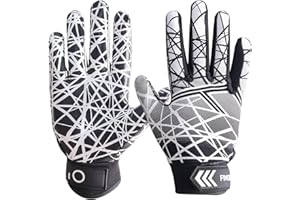 ‎FINGER TEN FINGER TEN American Football Gloves Handschuhe Fußball Empfangshandschuhe für Jugendliche Upgrade Atmungsaktive Flexible Empfangshandschuhe Geschenk für Kinder Jungen Mädchen
