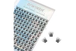DIWINSH Extensiones individuales pestañas 144 Pcs 12mm D Curl racimo pestañas DIY pestañas Cluster Lashes Pestañas Postizas volumen racimos pestañas en casa (DIY-12mm)