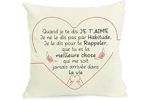 NIEITRK Cadeau Saint Valentin Homme Femme,Cadeau Moins De 20 Euros,Idee Cadeau Couple,Cadeau Noel Anniversaire Homme Femme,Personnalisée Amoureux Original Utile Taie Oreiller,Housse De Coussin 45x45