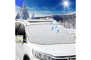 GOHHME Parasol Coche Delantero, Protector Solar Coche, Funda Plegable Parabrisa Delantero Universalcon 5 Magnético Protector de Parabrisas Plegable Cubierta, Antihielo y Nieve, Tamaño Universal