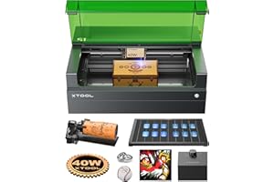 xTool S1 40W Graveur Laser Kit de Luxe, Decoupe Laser avec Positionnement à Pin-Point, Autofocus, Gravure Laser pour Métal, Cuir, Acrylique et Verre, DIY