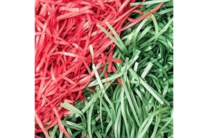 JEEMOOTOWN 500 gramos Rojo y verde Virutas de Papel para Regalos, Papel Triturado para Relleno, Tiras de Papel para Relleno, Proporcionar una Buena Decoración y Protección para los Regalos (Rojo y Verde)
