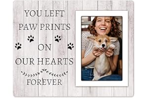 SECOGM Dog Picture Frame, Dog Memorial Frame - Pet Memorial Gifts for Loss of Dog, Pet Remembrance Gift, 4x6 Pet Picture Frame with Paw Prints, Dog Sympathy, Dog Loss Gifts
