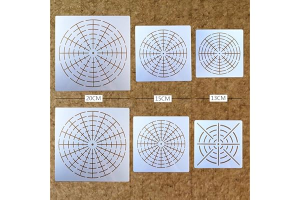 BLUGUL Pochoirs Mandala, Mandala Dotting Stencils, Moule de Peinture, pour DIY Décor, Aérographe, Pierre, Art Mural, Toile, Meubles en Bois, Toile Séries A 6 Pièces