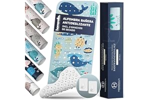 homerella® Alfombra de baño Antideslizante y Delicada con la Piel, 100x40cm, Incl. Ganchos | Esterilla de Tina sin BPA | Estera Resistente al Moho y Lavable a máquina | Alfombrilla de baño