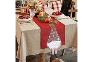 SOMYTING Camino de Mesa de Navidad 3D de 180 cm Diseño de Papá Noel con Diseño de Bandera de Santa Claus Para Decoración de Mesa de Fiesta de Navidad o Camino de Mesa Paño (Rojo)