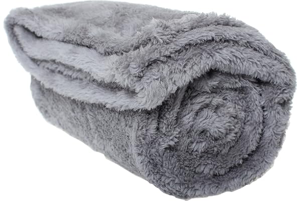 Couverture polaire douce et moelleuse pour chats et chiens | Jeté de lit chaud pour animal de compagnie, lavable en machine | Couverture de lit et voyage | Protège les meubles | Gris, taille S 60 x 80
