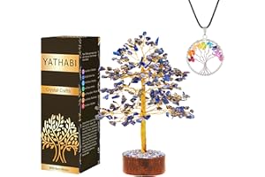 YATHABI Lapis Lazuli - Crystal Tree of Life - Crystals and Gemstones - Bonsai Tree - Spiritual Decor - Feng Shui - Chakra Stone - Money Tree - Good Luck - Gemstone - Positive Energy