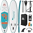 Inflatable SUP Paddle Board Stand-Up – AKASO 10'x 32”x 6” Premium SUP PaddleBoard for Adults, 330lbs/150KG Max Weight Capacity Accessories Complete
