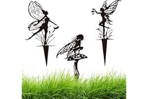 YcsRnn 3 Pcs Flower Fairies, Garden Ornaments Outdoor, Garden Ornaments, Metal Flower Fairy, Suitable For Courtyards, Flower Beds, Lawns