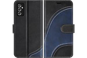 BoxTii Hülle für Galaxy M52 5G, PU Leder Handyhülle für Samsung Galaxy M52 5G, Ledertasche Klapphülle Schutzhülle mit Kartenfächer und Magnetverschluss, Schwarz