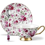 Tazza E Piattino Vintage Con Farfalle In Bone China - Set Da Tè In Porcellana Di Alta Qualità, Regalo Perfetto Per Gli Amanti Del Tè