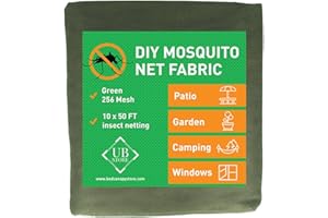 UB-STORE Filet moustiquaire verte 3x15 mètres | Protection contre les insectes pour jardin, terrasse et fenêtre | Filet de maillage fin