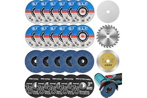 NUTKIT 25 sztuk tarcz tnących 76 mm, zestaw tarcz tnących | Tarcze szlifierskie kątowe, połączenie 6 rodzajów szlifierek, zestaw tarcz do metalu, stali, drewna, żelaza, aluminium