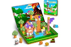 Wootoyz 99 Pcs Magnetic Blocks, Toys for 3-6 Year Old Boys Travel Magnetic Tiles Set Stocking Fillers Kids 3 4 5 6 Year Old Boy Girl Gifts Plane Activities for Kids