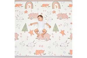 SUPERBE BEBE Mata dla niemowląt mata do zabawy dla niemowląt 180 x 200 x 1,5 cm. Dwustronna i nietoksyczna, gruba, składana, wodoodporna pianka, dywan dla dzieci. Mata do raczkowania, dywan do zabawy, mata