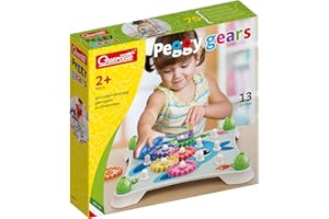 Quercetti Peggy Gears Early Childhood Game, 7 Gears and a Maxi Dashboard, Discover The Chain Reaction - for Boys and Girls Ages 2+