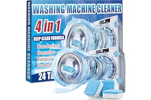 JOYAONE Detergente per lavatrice, Tabs Anti-limescale Washing Machine 1 Pack of 24 Tablets, adatto per lavatrice a carica frontale e superiore, rimuove odori, sporcizia e accumuli, sicuro per fosse settiche