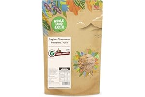 Wholefood Earth - Polvo de canela de Ceilán en polvo – True – crudo – libre de OMG – True Ceilán – Srilanka – 125 g