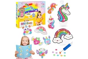 Jovicos Basteln Mädchen 5 6 7 8 9 10, Diamond Painting Sticker Bilder Spielzeug, Einhorn Geschenke Mädchen 4-10 Jahre, Kreativset Kleinkind Bastelset Kinder ab 6 Jahre