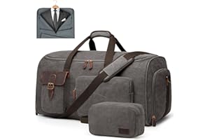 S-Zone 60L 3 in 1 Unisex Convertible Canvas Clothes Bag with Toiletry Bag for Travel Short Holidays Business Travel Storage