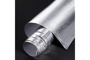 BBTO Heat Reflective Sheet Adhesive Backed Aluminized Fiberglass Heat Shield Tape Protection Barrier Heat Shield Resistant Material for Hose and Auto Use Heat Insulation Sheet(Silver, 36 x 48 Inch)