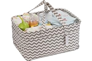 Hinwo Baby Windel Caddy 3-Compartment Infant Nursery Tote Aufbewahrungsbehälter Tragbare Organizer Neugeborenen Dusche Geschenkkorb mit abnehmbarem Teiler 10 unsichtbaren Taschen für Windeln