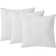 Amazon Brand - Solimo Microfiber Filled Cushion, 16 x 16 inch (40.6 x 40.6 cm), Set of 3, white