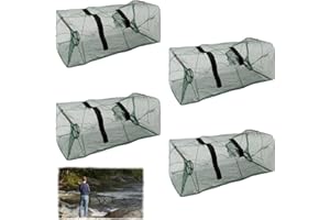 GOODENGFULL 4 Stück Fischreuse Reusen für Fischfang Köderfische Flusskrebse Setzkescher Krebsreuse Karpfenkescher Fischfalle Fische Angeln für Teich Krebsfalle Angeln Reuse Trap Net Wiederverwendet