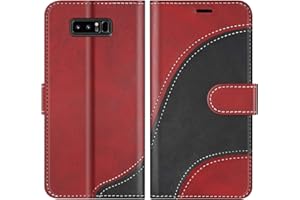 BoxTii Case for Galaxy Note 8, Leather Mobile Phone Case for Samsung Galaxy Note 8, Leather Flip Case Protective Cover with Card Slots and Magnetic Closure, Red