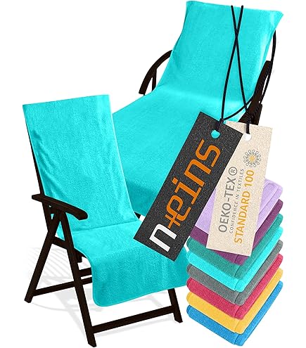 Brandsseller Coprisedia In Spugna Cotone - Asciugamano XL Antiscivolo Per Sedia Da Giardino - Foto 11