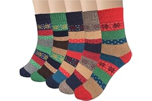 YSense Snug 5 Paia di Calze Calde Invernali da Donna - Calze di Lana Comode per Escursionismo, Multicolore