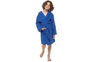 Twinzen Accappatoio Bambino Adolescenti con Cappuccio, 100% Cotone OekoTex, Accappatoio Ragazzo Ragazza - Tessuto Spugna Accappatoio da Bagno Ultra Morbido e Assorbente