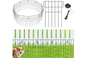 SZMDLX Garden Fence, 10 Pack Fencing Animal Barrier Total 330CM(L) x 43CM(H), Rustproof Metal Wire Garden Border Fence Border Barrier Fence Panels for Dogs, Flower Bed, Patio