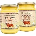 Village Company A2 Cow Desi Ghee 500ML Pack of 2 | Gir Ghee Vedic Bilona Method | Organic Pure Natural | Two Way Curd Churned - Best Farm Fresh Grass Fed Cattle Milk | India Lab Certified | Glass Jar