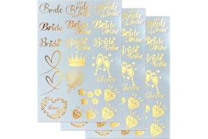 Anisqui Hen Party Tattoos Gold, (3 Sheet Hen Do Tattoos), Bride Tribe Tattoos Hen Party, Bachelorette Party Tattoos
