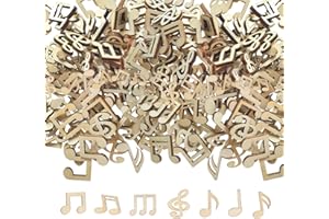 MytaYt 400 Stücke Hölzerne Musiknoten Deko Holz Mini Music Note Mixed Dekorative Unbearbeitete Holzscheiben Musiknote Verzierungen für DIY Handwerk, Konzerte, Scrapbooking, Musik Party, Hochzeit