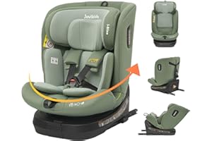 Jovikids Siege Auto, i-Size 40-150 cm, ISOFIX pour Groupe 0/1/2/3, Bébé de 0-12 ans, 0 à 36 kg Environ, ECE R129, 360° pivotant, 12 Positions d'Appui-tête, Top Tether, Siège Auto （Vert）