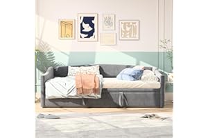 KeepGoon Divano letto estraibile 90/180 x 200 cm, letto matrimoniale, singolo con estraibile, con rete a doghe, tessuto in velluto delicato sulla pelle,Nessun materasso