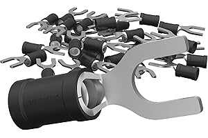 AUPROTEC 10x Fork Connector 2.5-4.0 mm² black AWG 14-12 hole-Ø M4 SV Vinyl semi-insulated Spade Crimp Terminals tinned copper Electrical Connectors