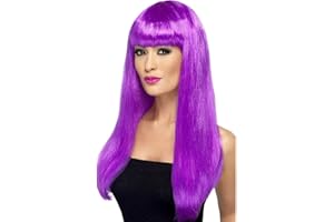 SMIFFY'S Smiffys Peluca Babelicious, morado, larga, recta con flequillo