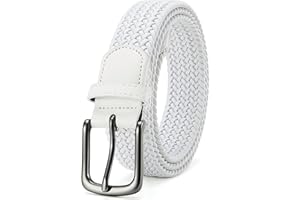 CHAOREN Ceinture Tressée Elastique, Ceintures Tissu Élastique Extensible pour Hommes et Femmes 3.5cm, longueur 95cm-150cm, Boite Cadeau