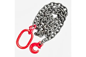 HZ HEBEN-ZURREN Chaîne forestière - 8 mm - 4000 daN - Longueur utile : 2 m - Crochet forestier - Anneau de suspension GK8 - Noir laqué - Conforme à la norme EN818-2 - Haute résistance et testée